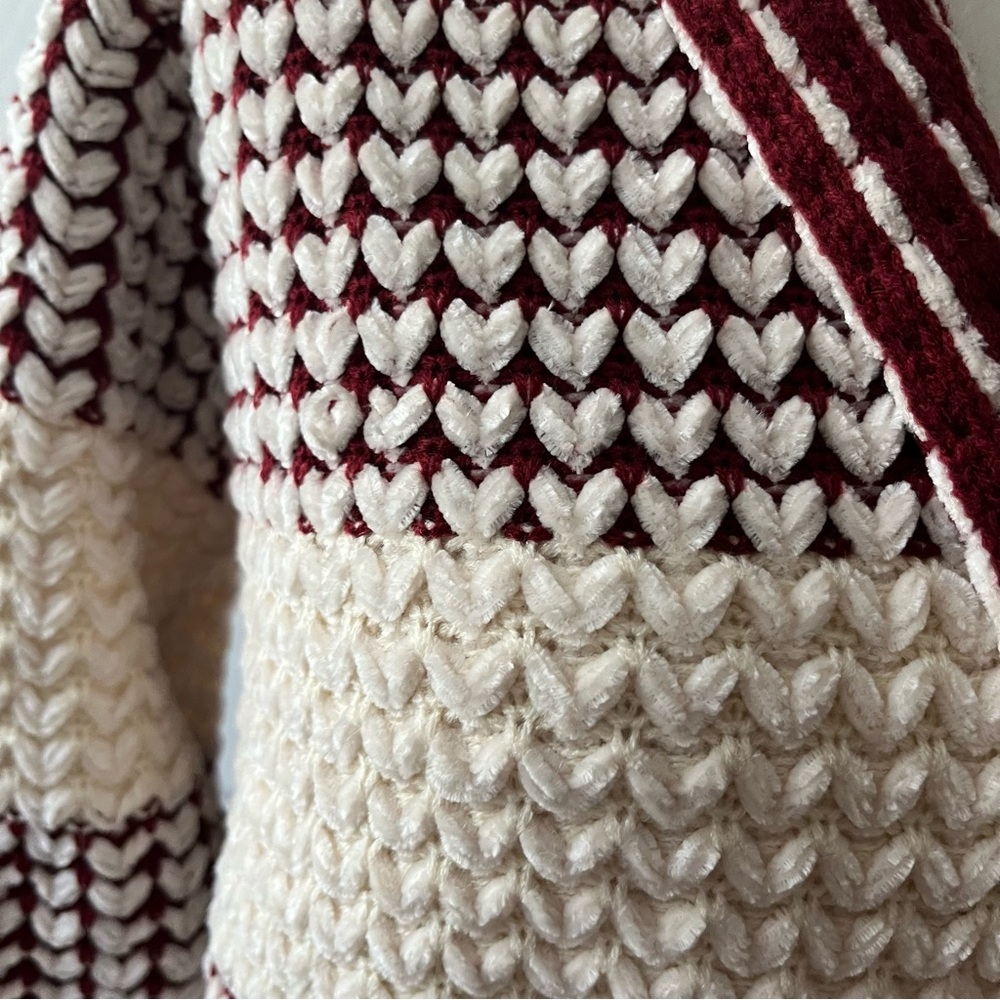 NWT Fate Anthropologie Thick Knit Hooded Long Length Striped Open Cardigan Sz S - Picture 4 of 4
